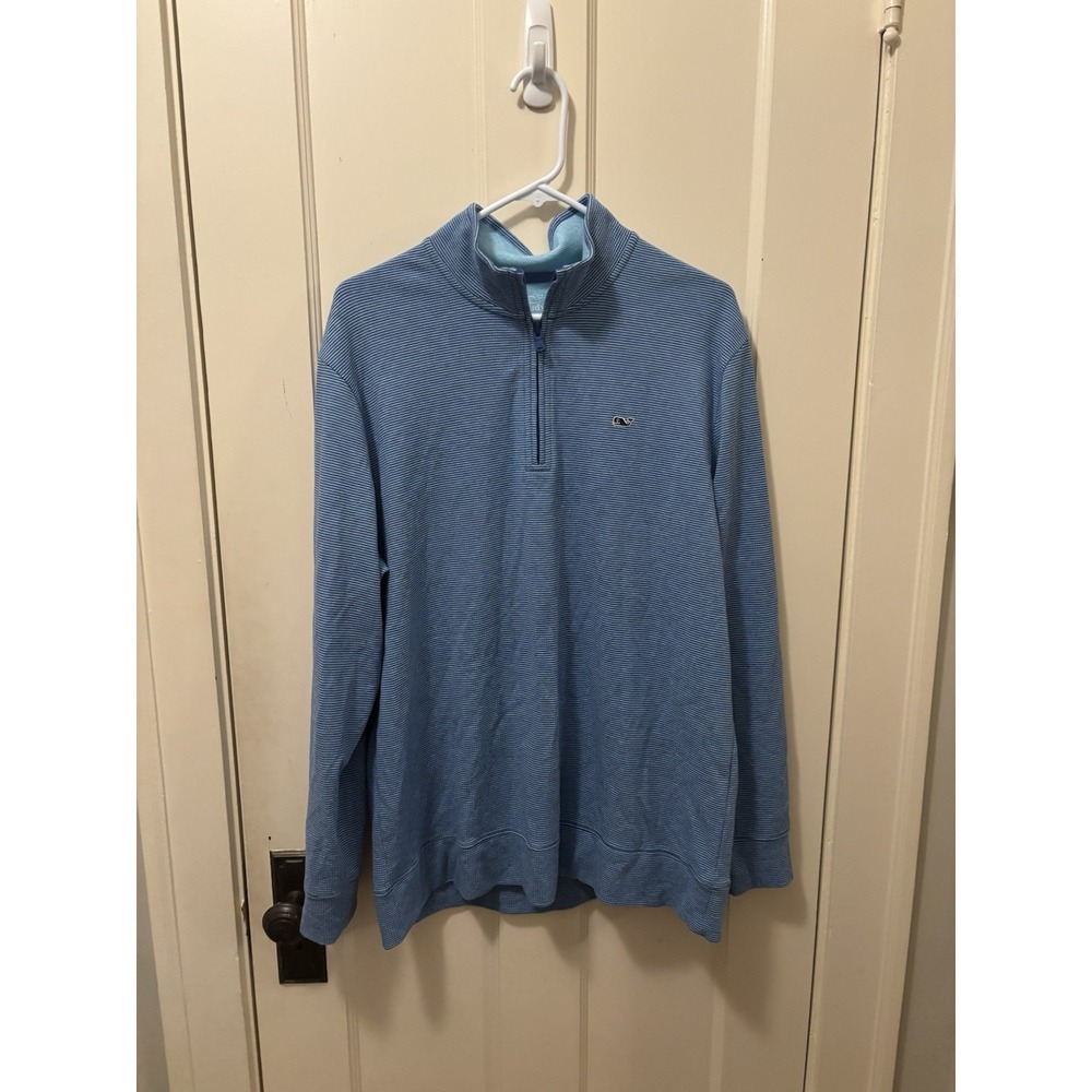 Vineyard Vines Men's Performance Quarter Zip Sweater Shirt Blue Size Large